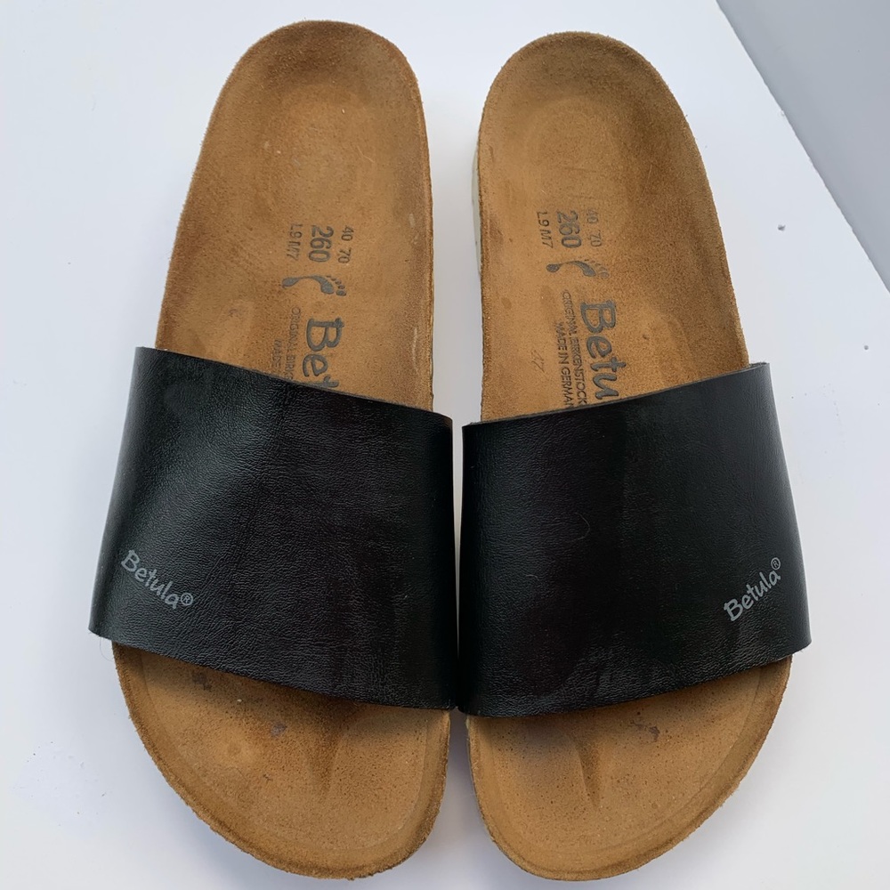 Betula Birkenstock Black USSz9 Reggae Slide Sandal